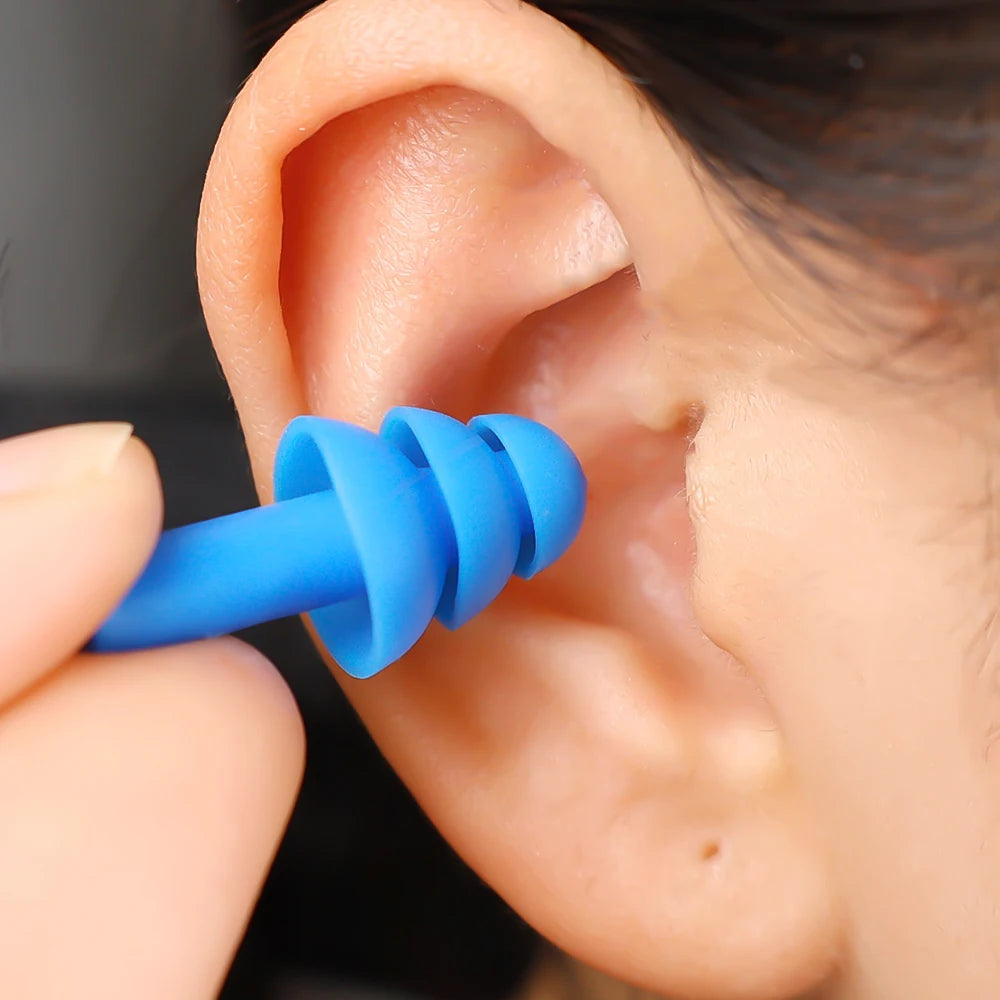 Silicone Corded Ear Plug Protector Anti Lost Reusable Hearing Protection Noise Reduction Safe Swimming Work Earplugs With Rope