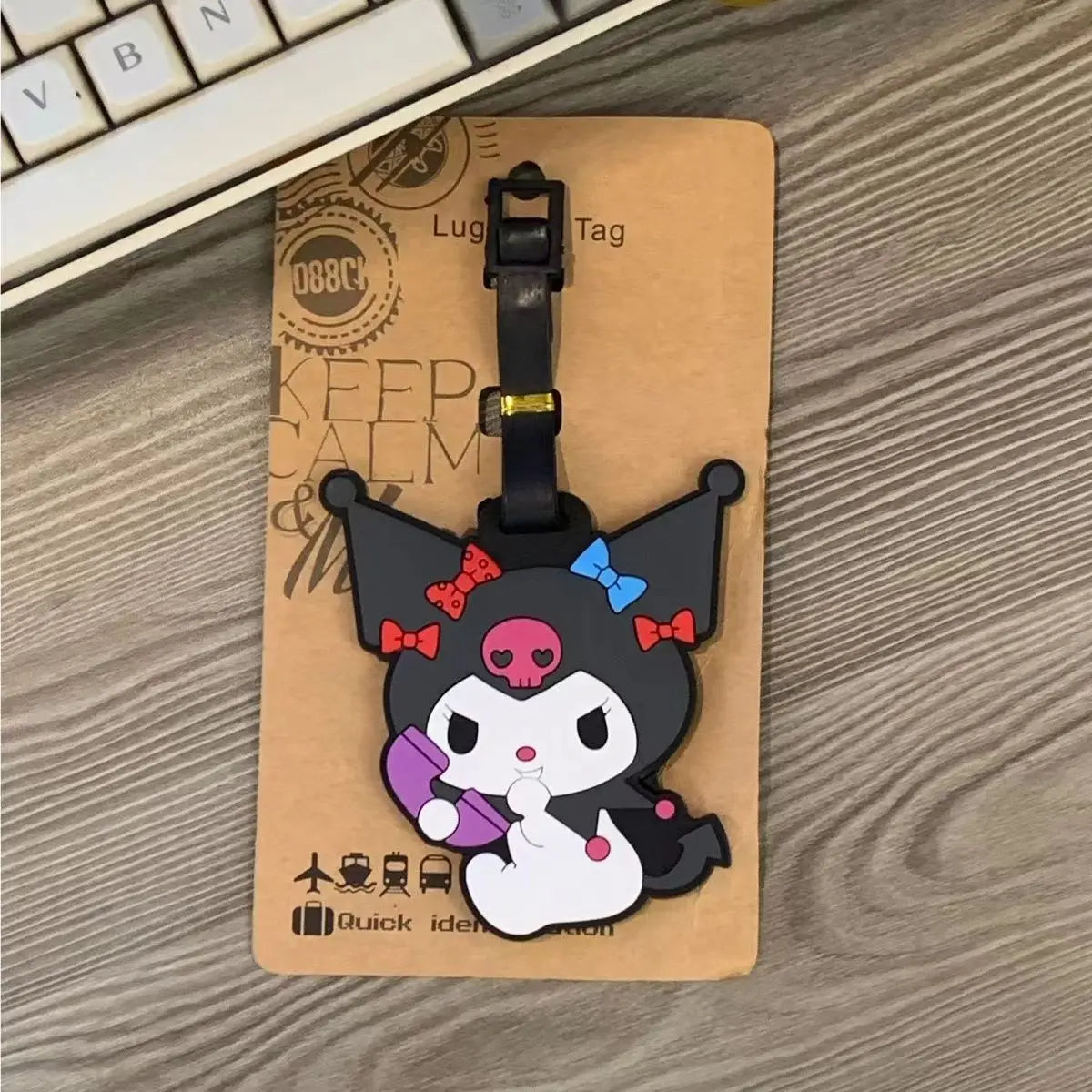 Travel Accessories Luggage Tag Sanrio Cartoon Kuromi Cinnamoroll Hangyodon PVC Suitcase Baggage Boarding Tags Portable Label