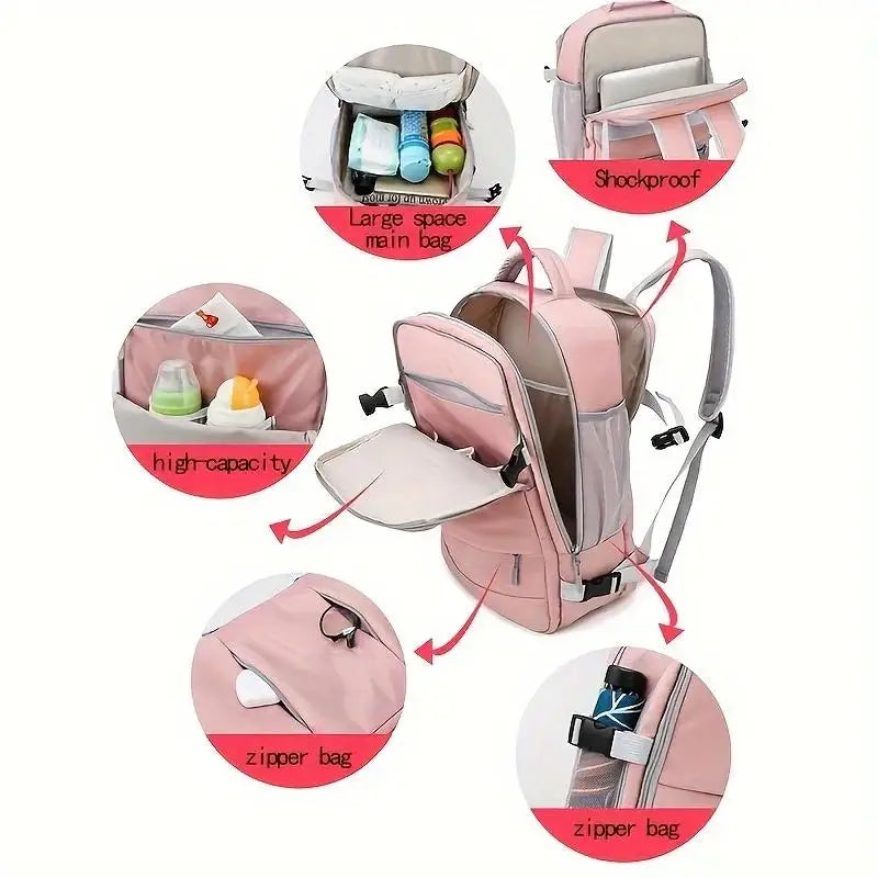 Large Capacity Women's Bag Journey Multifunction Waterproof Backpack With Shoe Storage Multilayer Travel Backpack