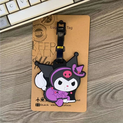 Travel Accessories Luggage Tag Sanrio Cartoon Kuromi Cinnamoroll Hangyodon PVC Suitcase Baggage Boarding Tags Portable Label
