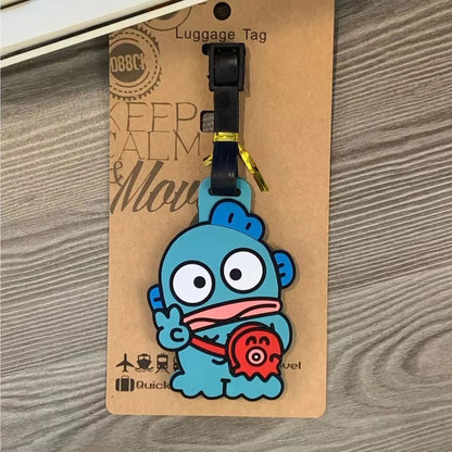 Travel Accessories Luggage Tag Sanrio Cartoon Kuromi Cinnamoroll Hangyodon PVC Suitcase Baggage Boarding Tags Portable Label