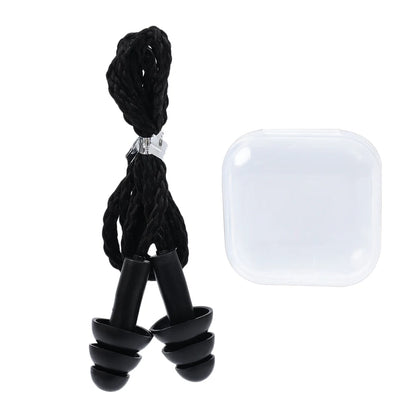 Silicone Corded Ear Plug Protector Anti Lost Reusable Hearing Protection Noise Reduction Safe Swimming Work Earplugs With Rope